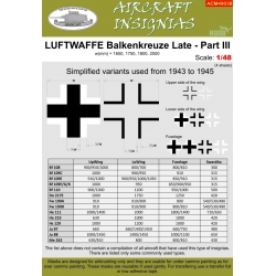 LUFTWAFFE Balkenkreuze Late Part III